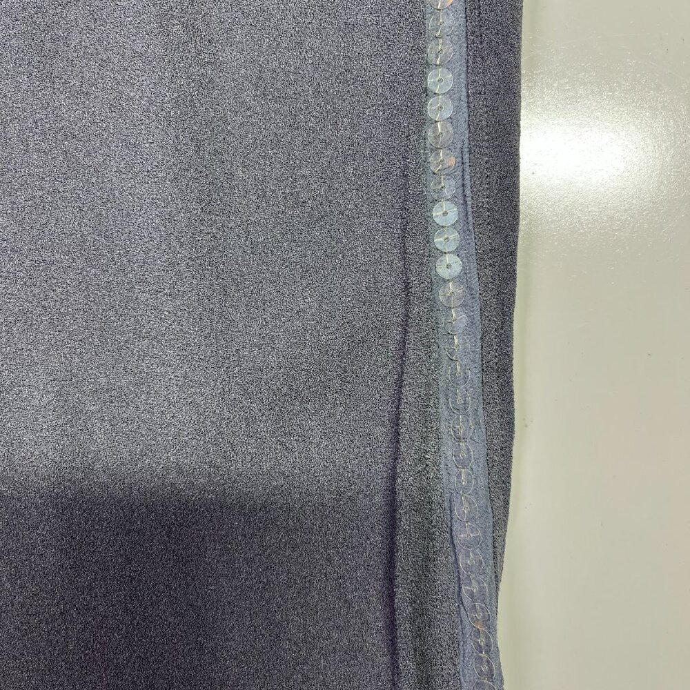 Ghost Made In England Size S Grey Crepe Pull-On Pants Sequin Stripe - Picture 4 of 9